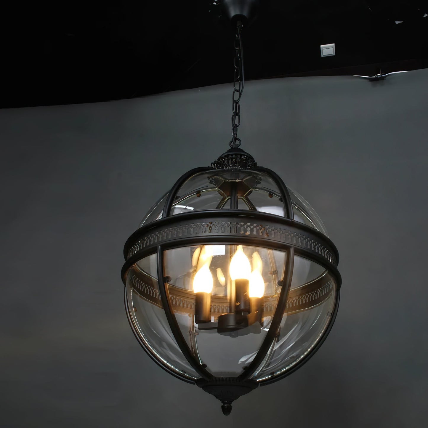 Gideon – Lustre en Verre Rond Retro