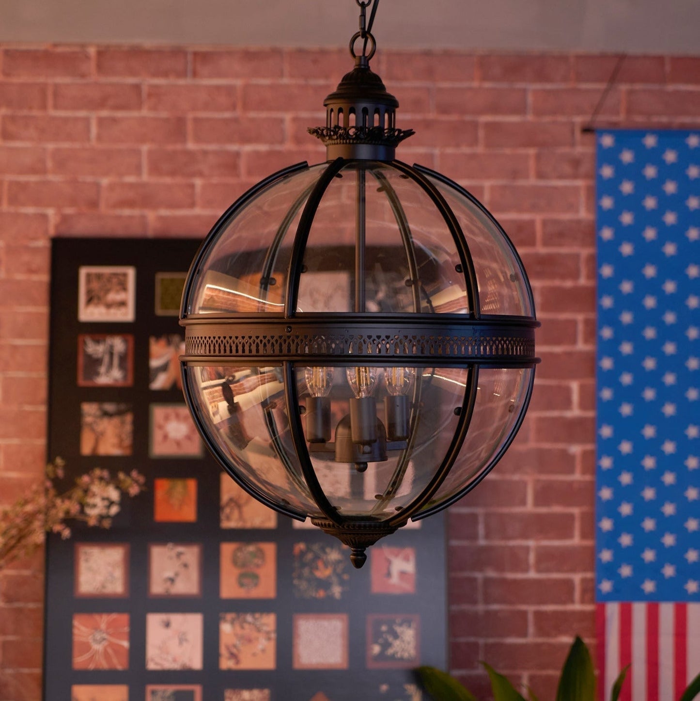 Gideon – Lustre en Verre Rond Retro