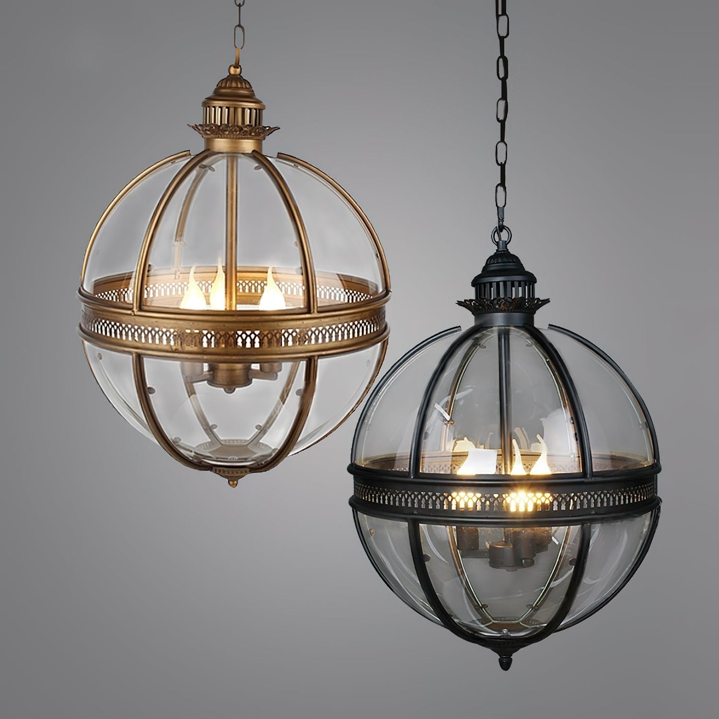 Gideon – Lustre en Verre Rond Retro