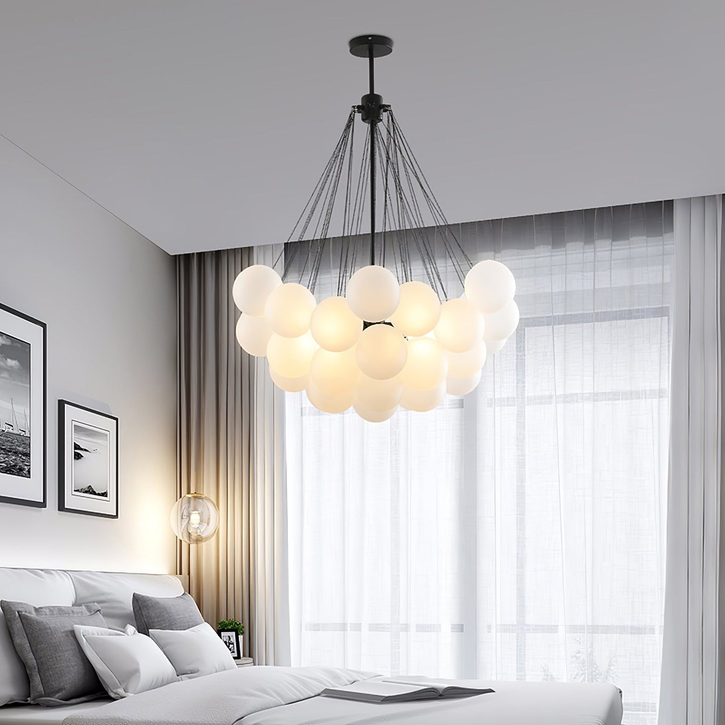 Jaya – Élégante Suspension en Verre Bulle