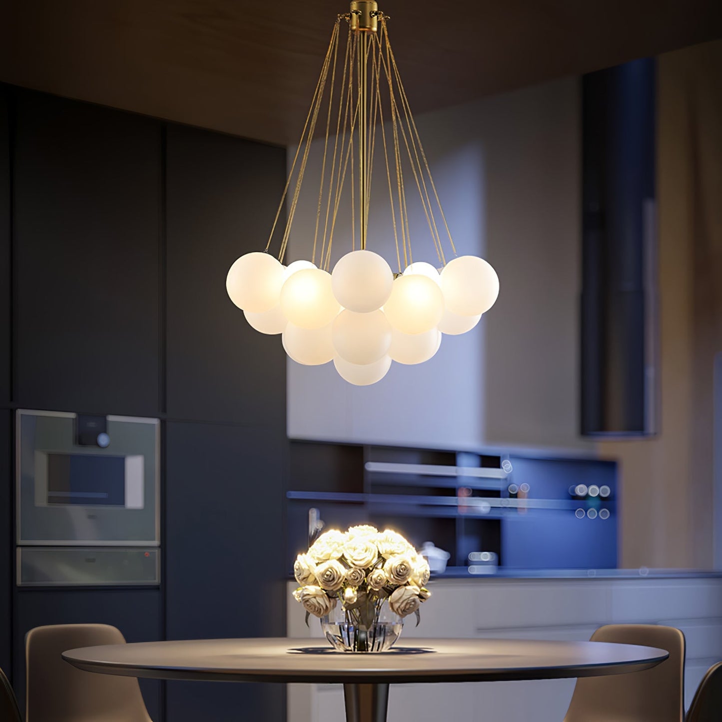 Jaya – Élégante Suspension en Verre Bulle