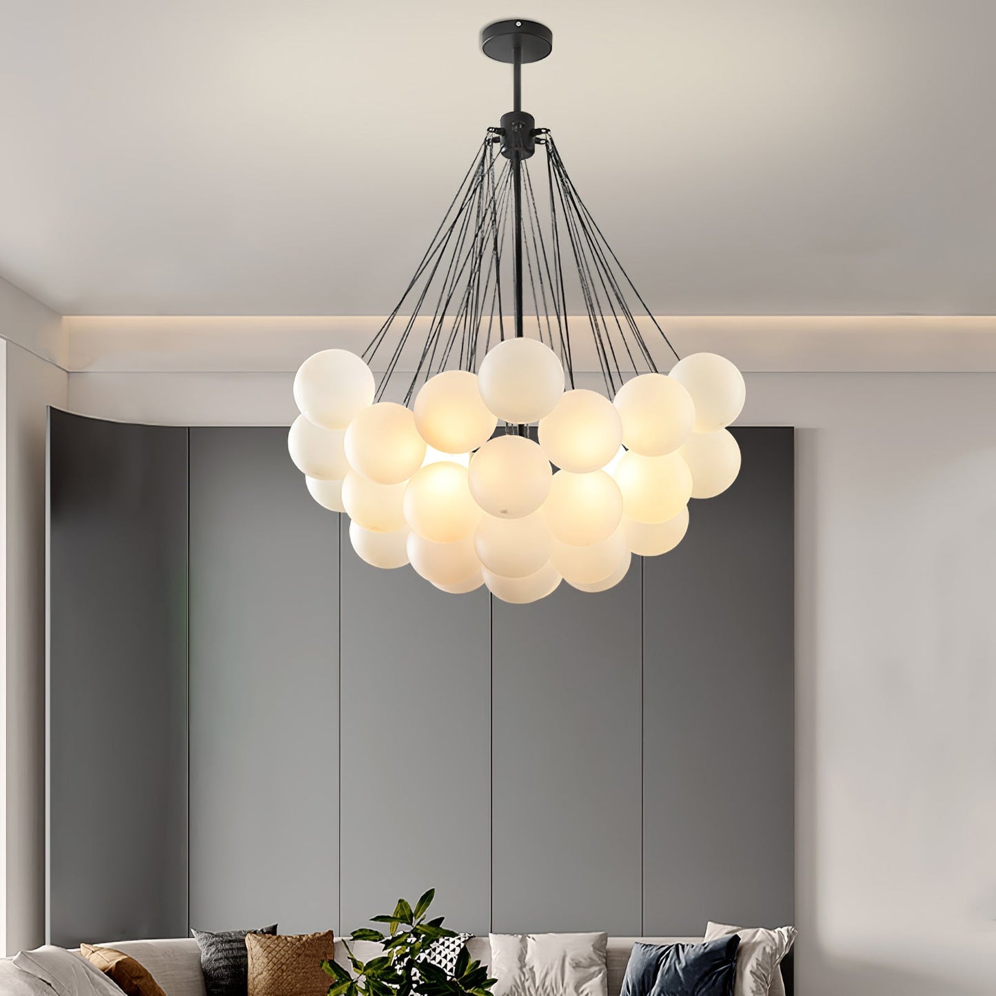 Jaya – Élégante Suspension en Verre Bulle