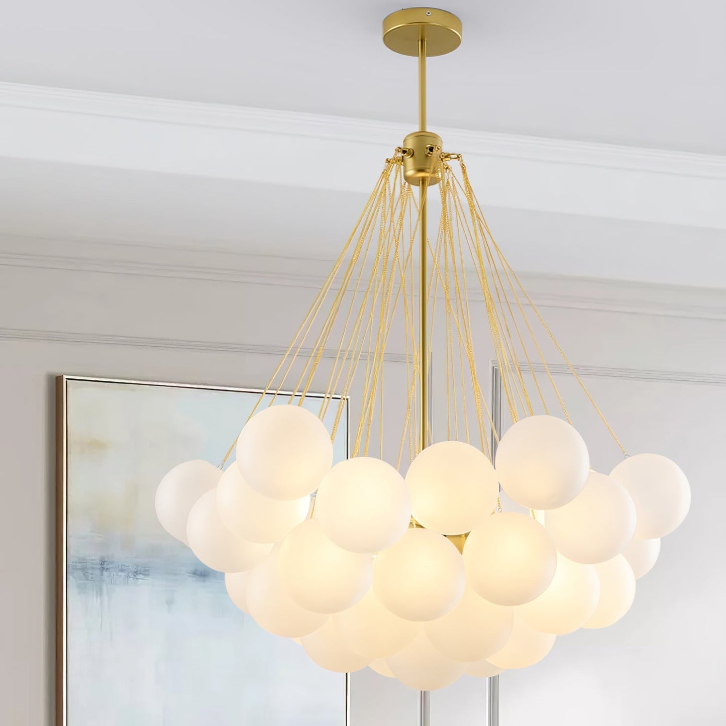 Jaya – Élégante Suspension en Verre Bulle