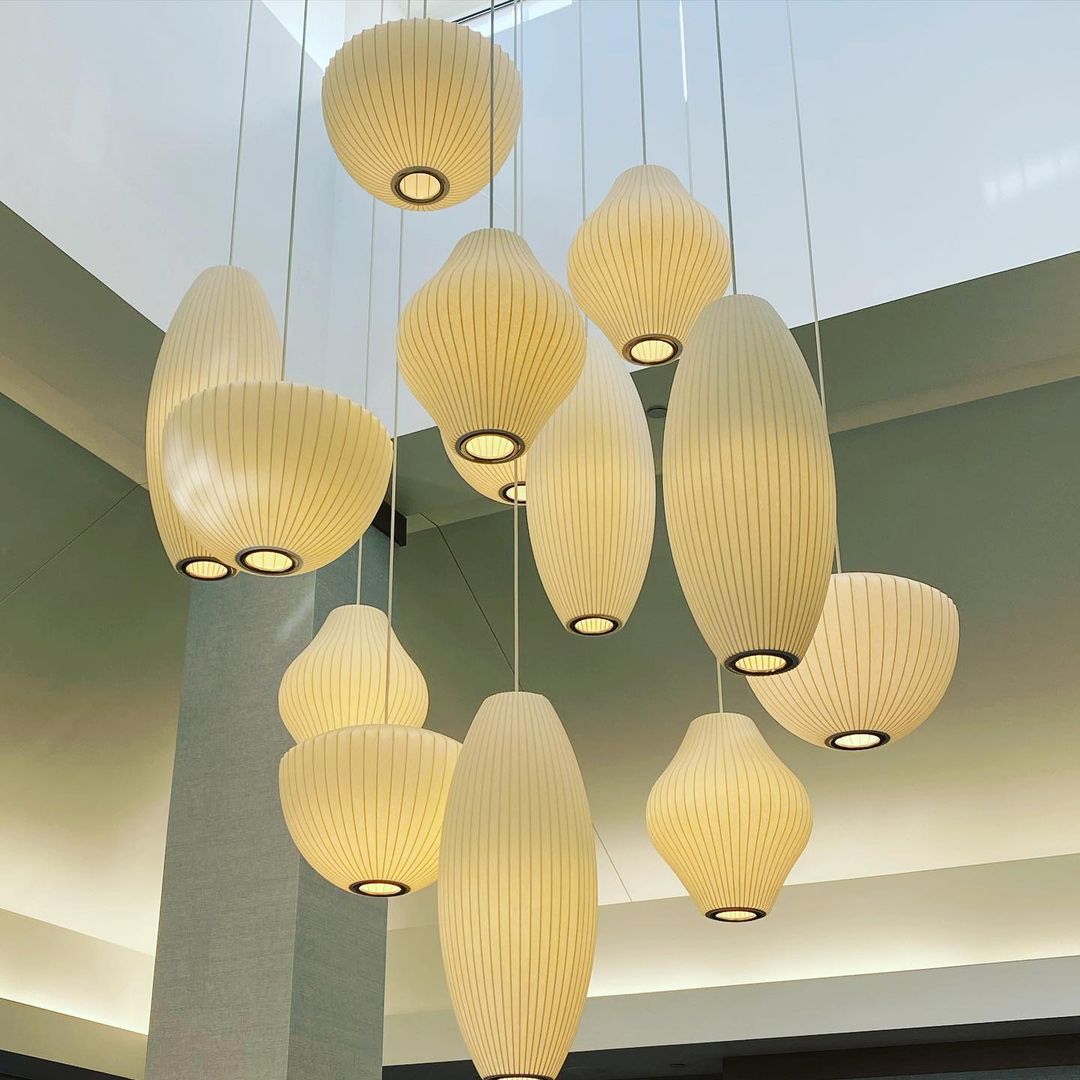 Mei – Lustre en tissu rond style lanterne