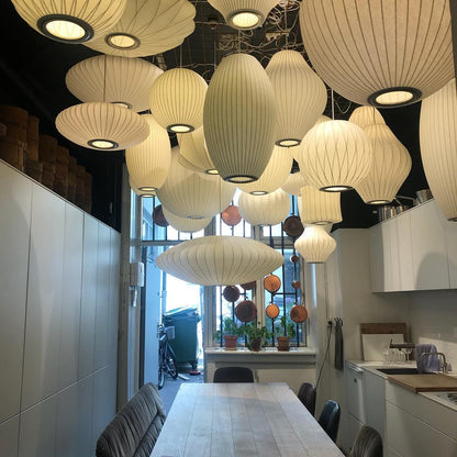 Mei – Lustre en tissu rond style lanterne