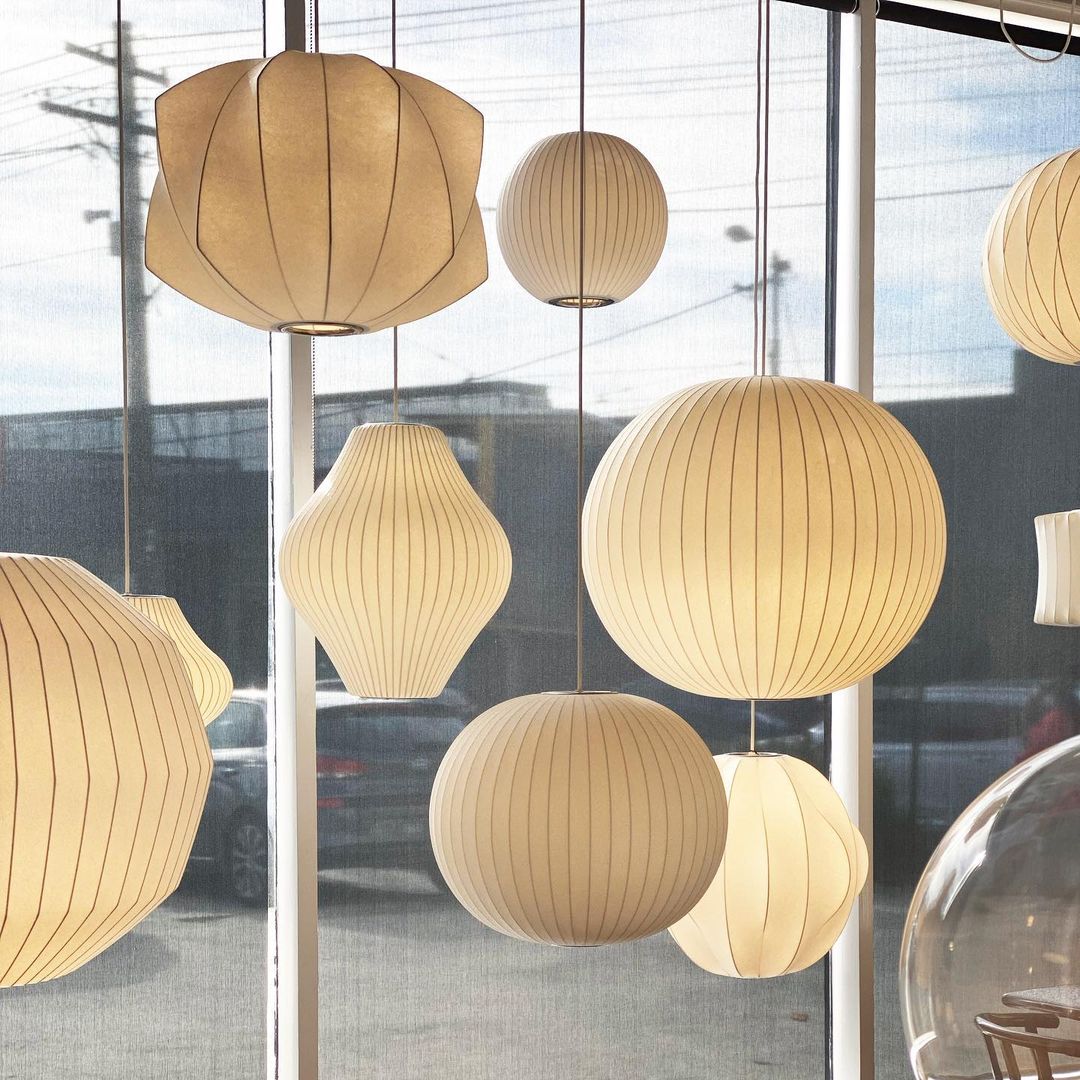 Mei – Lustre en tissu rond style lanterne