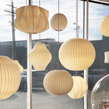 Mei – Lustre en tissu rond style lanterne