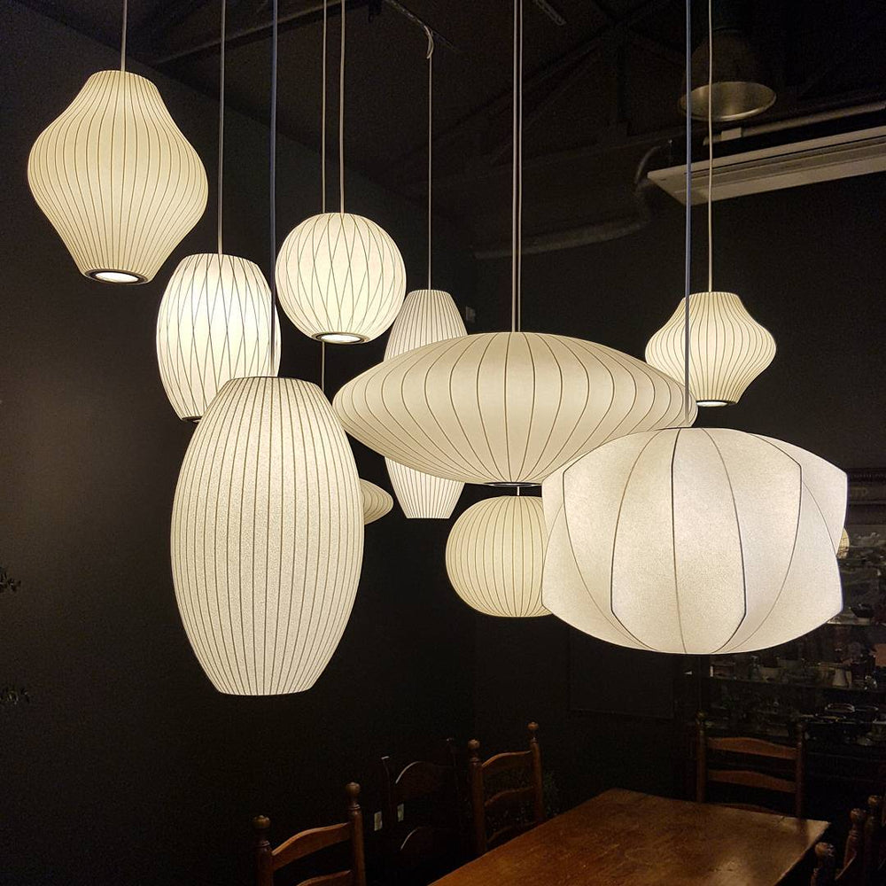 Mei – Lustre en tissu rond style lanterne