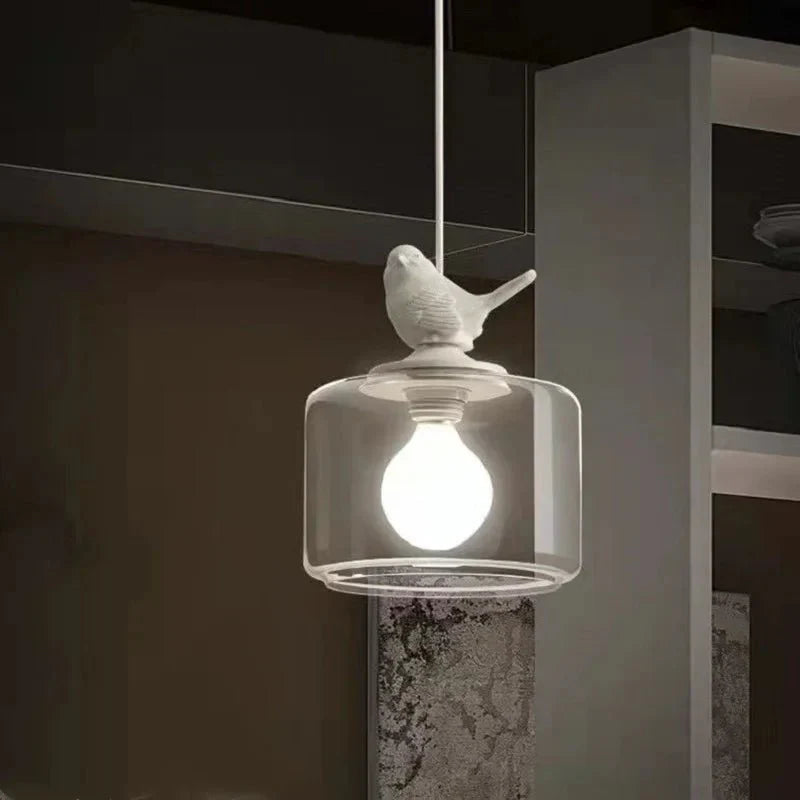 Liora – Suspension en verre motif oiseau