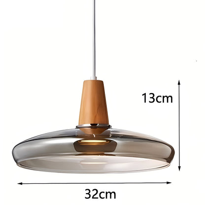 Nozomi – Suspension en bois et verre antique