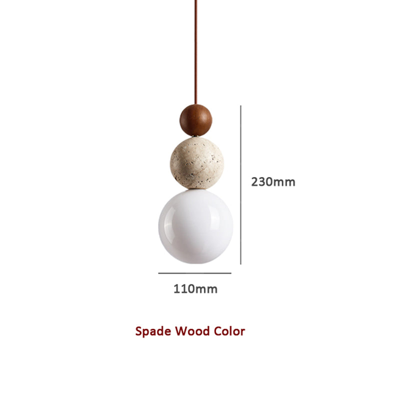 PierreLune – Suspension minimaliste en travertin naturel