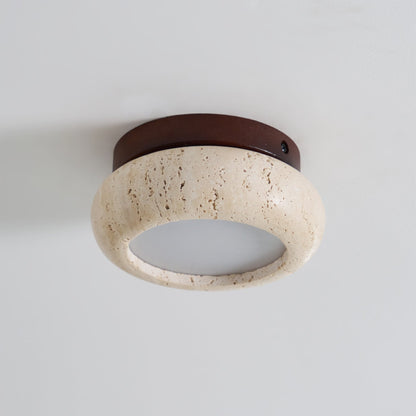 Aurelia – Lampe de Plafond Rétro en Pierre Naturelle Jaune