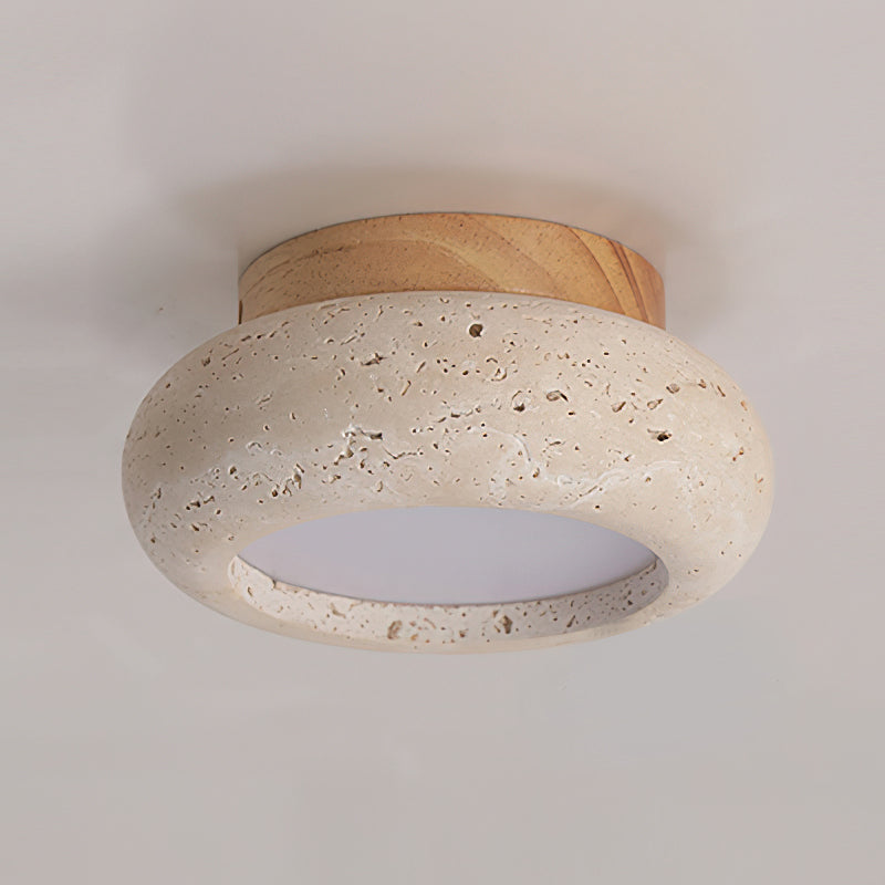 Aurelia – Lampe de Plafond Rétro en Pierre Naturelle Jaune