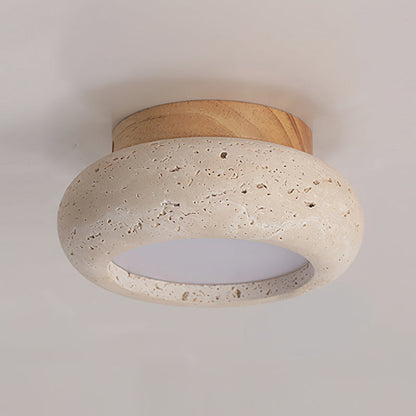 Aurelia – Lampe de Plafond Rétro en Pierre Naturelle Jaune