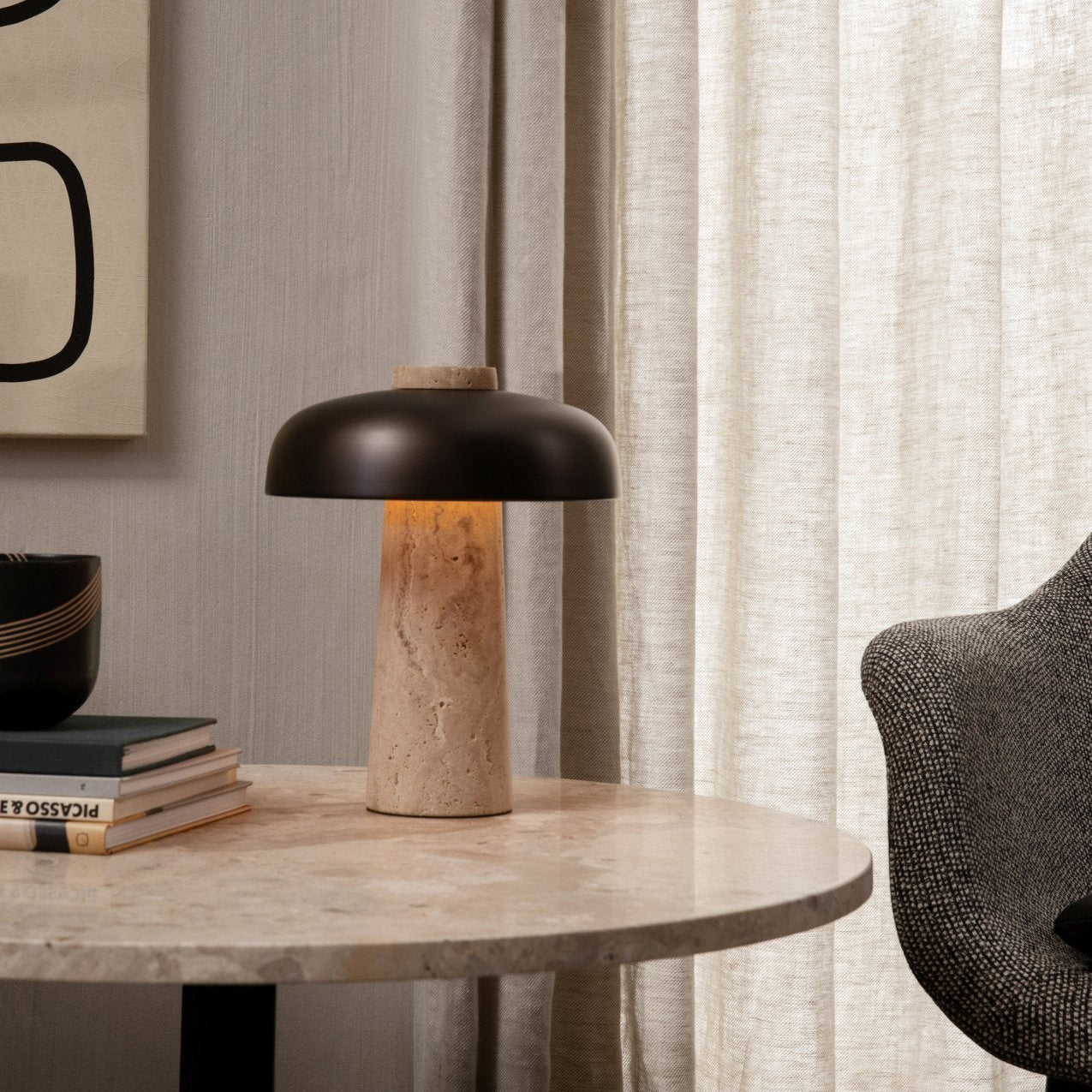 Hera – Lampe Travertin Intemporelle