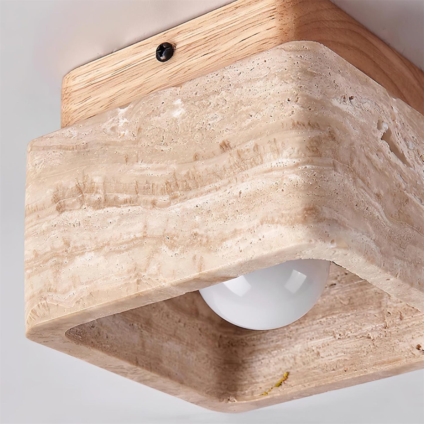 Vellin – Plafonnier en Travertin Quadratique
