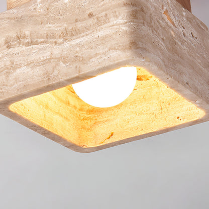 Vellin – Plafonnier en Travertin Quadratique