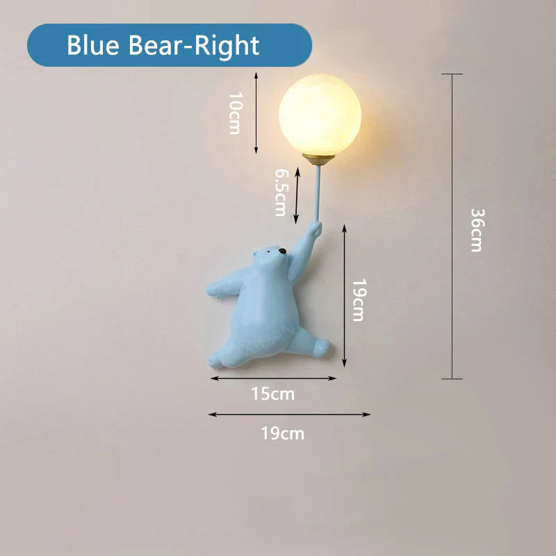 Applique murale ours suspendu