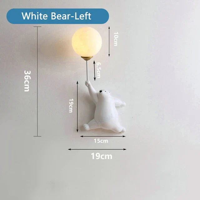 Applique murale ours suspendu