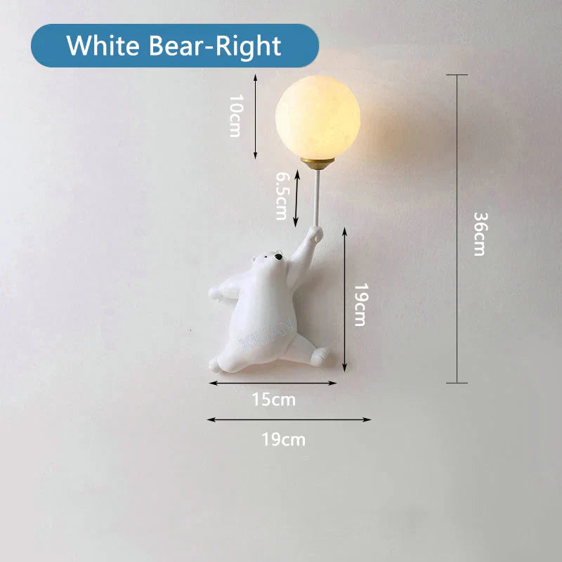 Applique murale ours suspendu