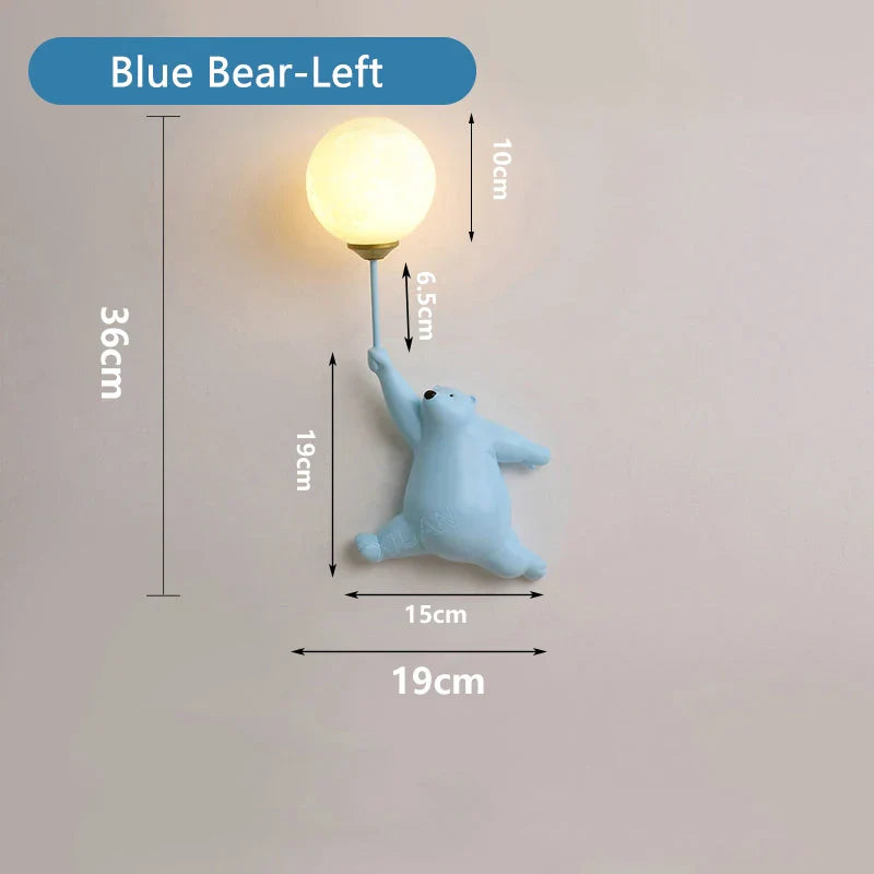 Applique murale ours suspendu