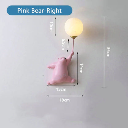 Applique murale ours suspendu