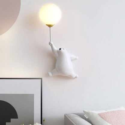 Applique murale ours suspendu