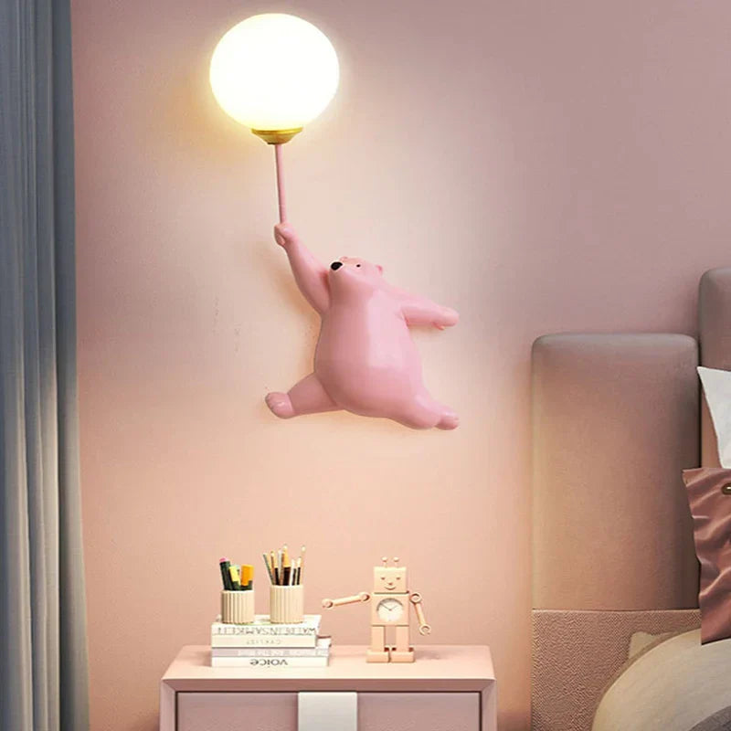 Applique murale ours suspendu