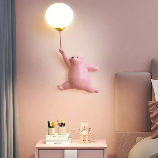 Applique murale ours suspendu