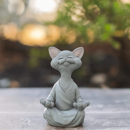 Budhika – Figurine de Chat Bouddha Méditant
