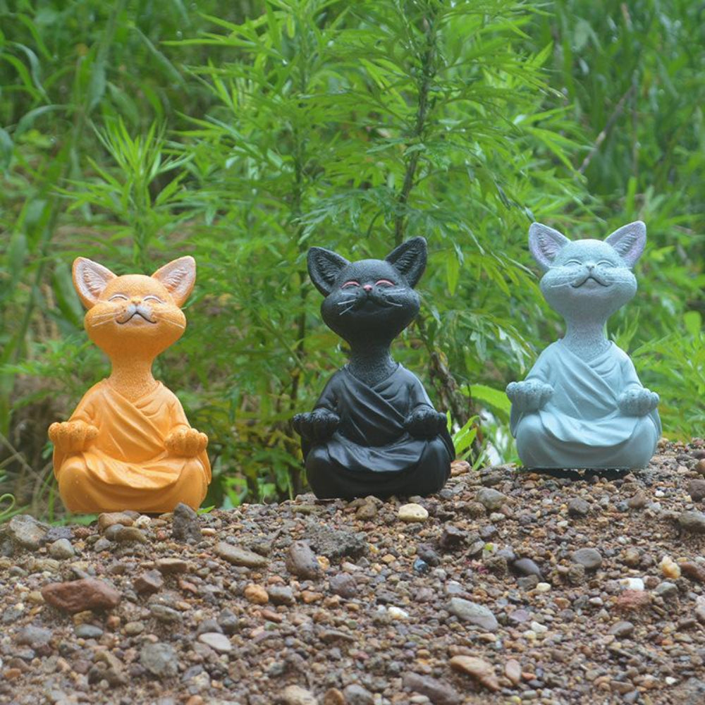 Budhika – Figurine de Chat Bouddha Méditant