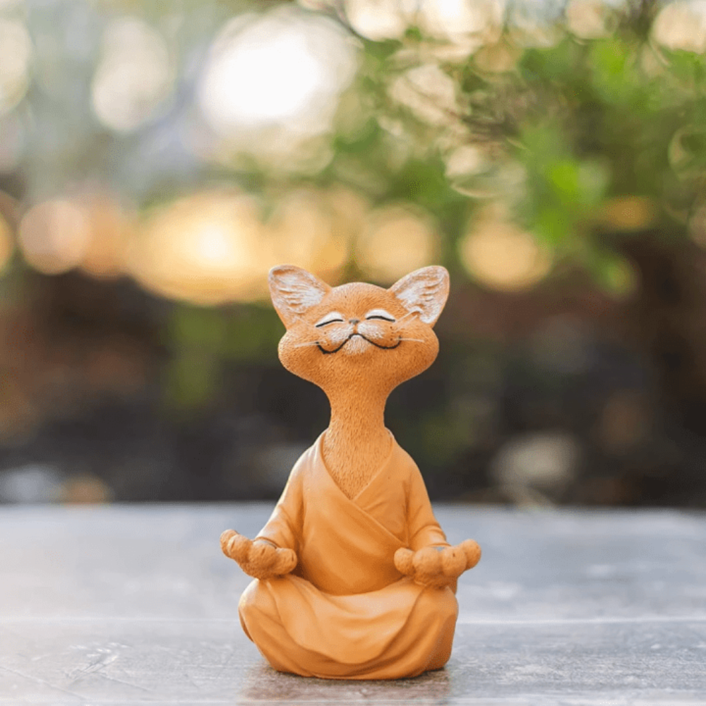 Budhika – Figurine de Chat Bouddha Méditant