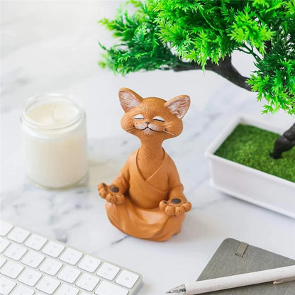 Budhika – Figurine de Chat Bouddha Méditant