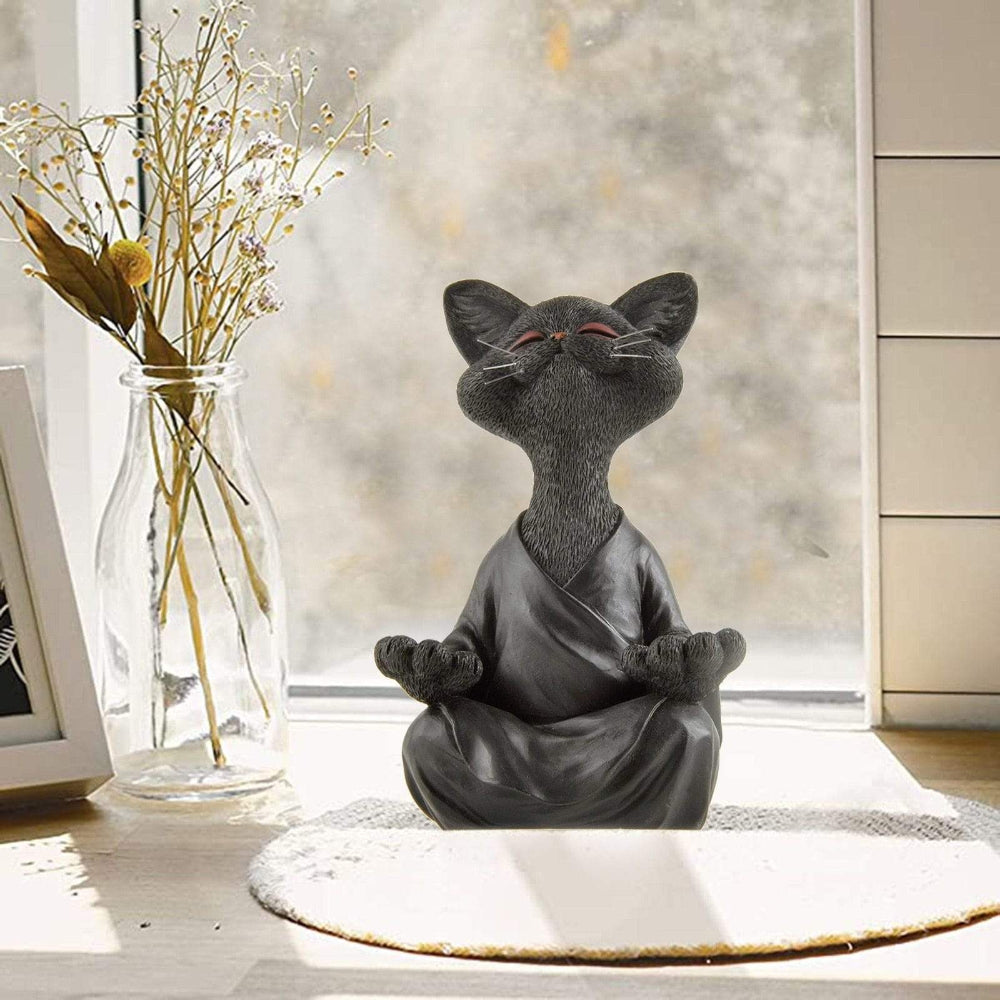 Budhika – Figurine de Chat Bouddha Méditant