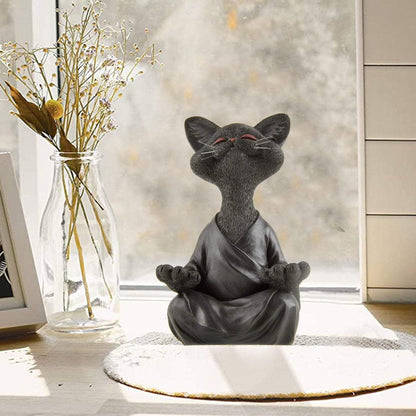 Budhika – Figurine de Chat Bouddha Méditant