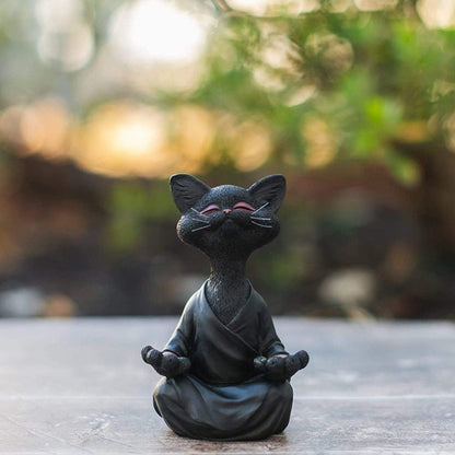 Budhika – Figurine de Chat Bouddha Méditant