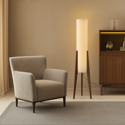 Astra – Lampe sur pied rétro en bois