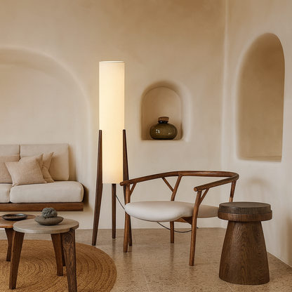 Astra – Lampe sur pied rétro en bois