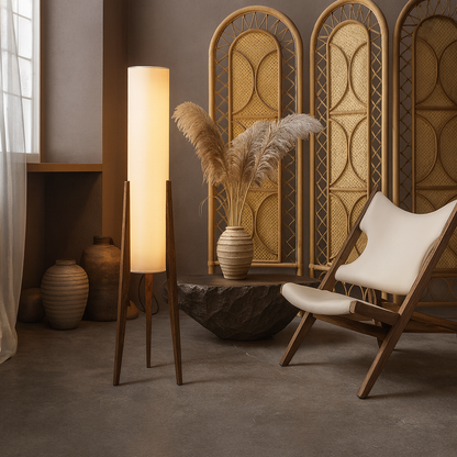 Astra – Lampe sur pied rétro en bois