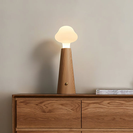 Eirik – Lampe de table en bois massif minimaliste