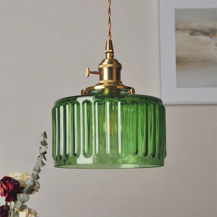 Lyra – Suspension en verre cylindrique vintage