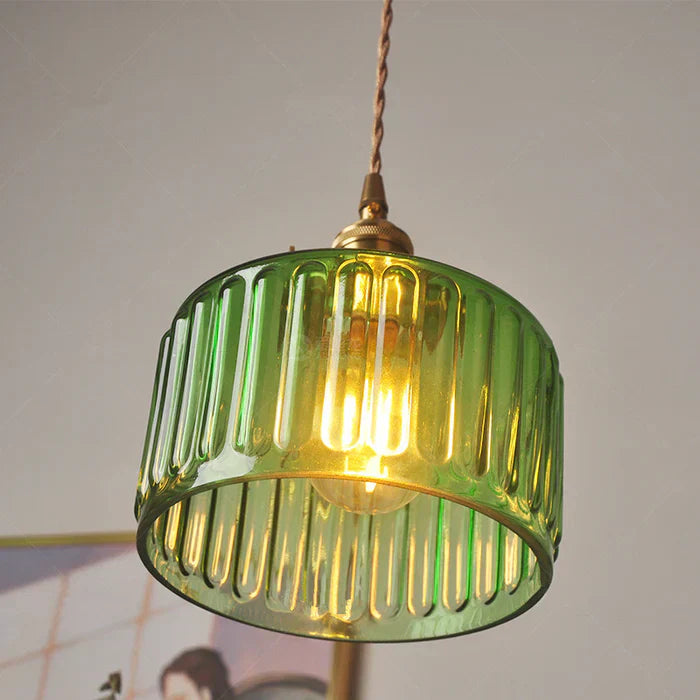 Lyra – Suspension en verre cylindrique vintage