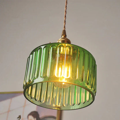 Lyra – Suspension en verre cylindrique vintage