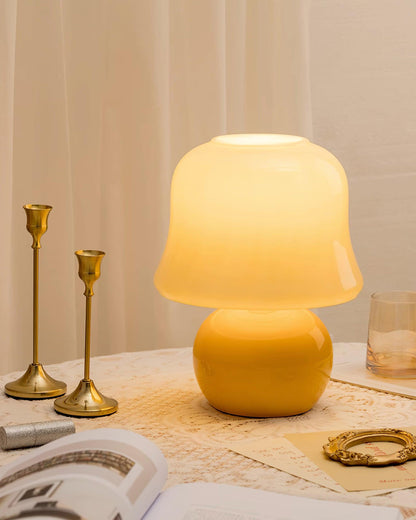 Lena – Lampe de table design champignon en verre émaillé