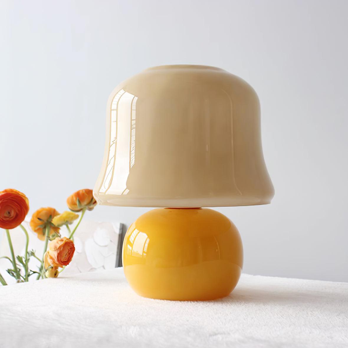 Lena – Lampe de table design champignon en verre émaillé
