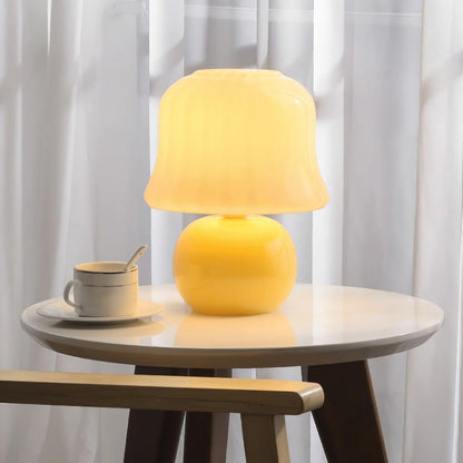 Lena – Lampe de table design champignon en verre émaillé