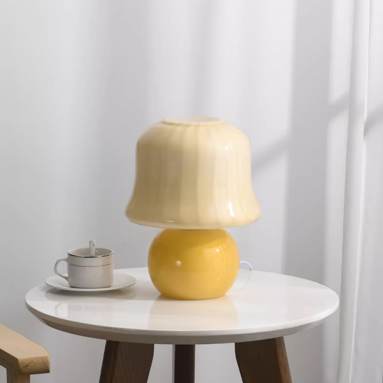 Lena – Lampe de table design champignon en verre émaillé