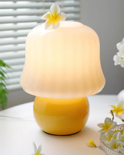 Lena – Lampe de table design champignon en verre émaillé