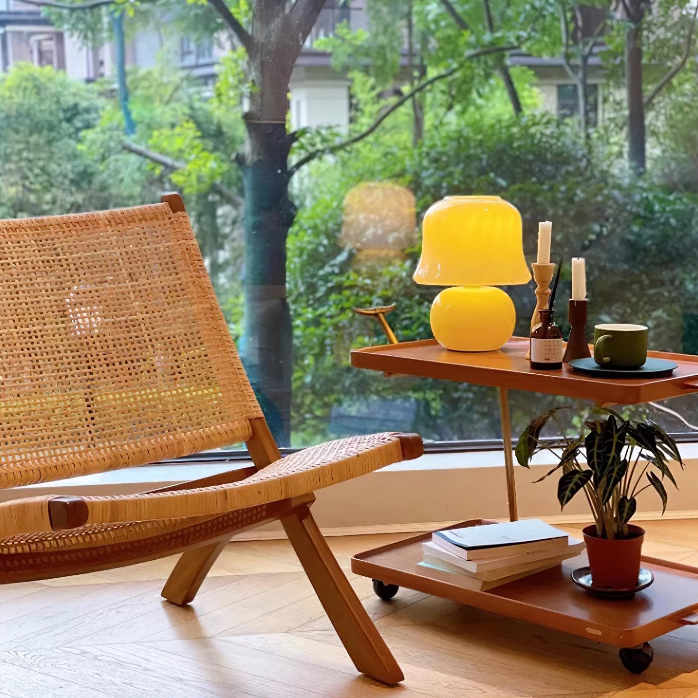 Lena – Lampe de table design champignon en verre émaillé