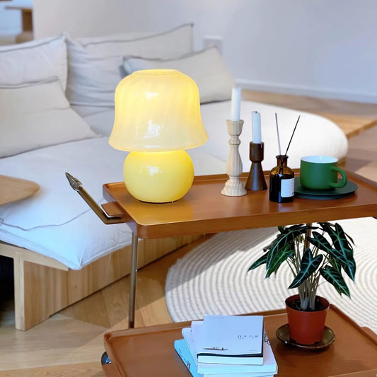 Lena – Lampe de table design champignon en verre émaillé
